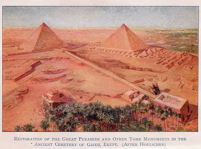 Architectures négro-africaines types. Ici, les pyramides de Gizeh, en Egypte.