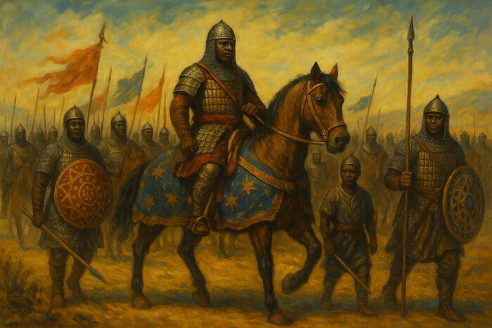 Sonni Ali et son armée lors du siège de Djenné en 1470.