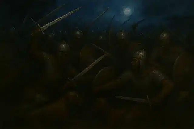 Le combat de nuit à la bataille de Kirina.