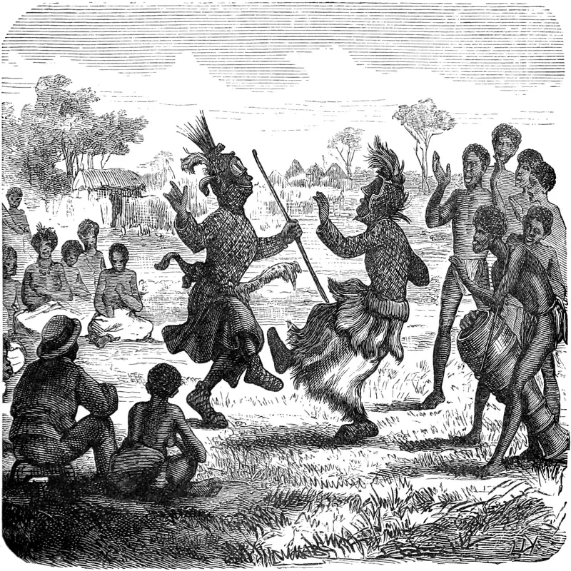Danse Kishi et tambours en Afrique précoloniale.