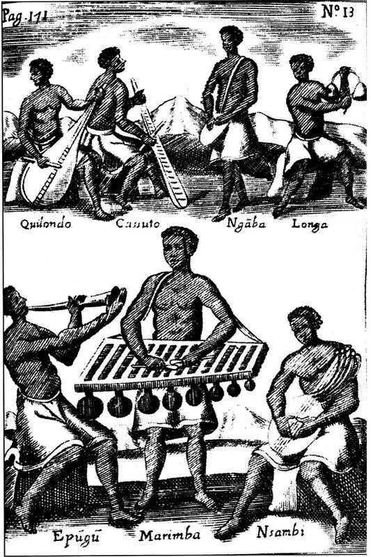 Congolais et marimba en Afrique précoloniale.