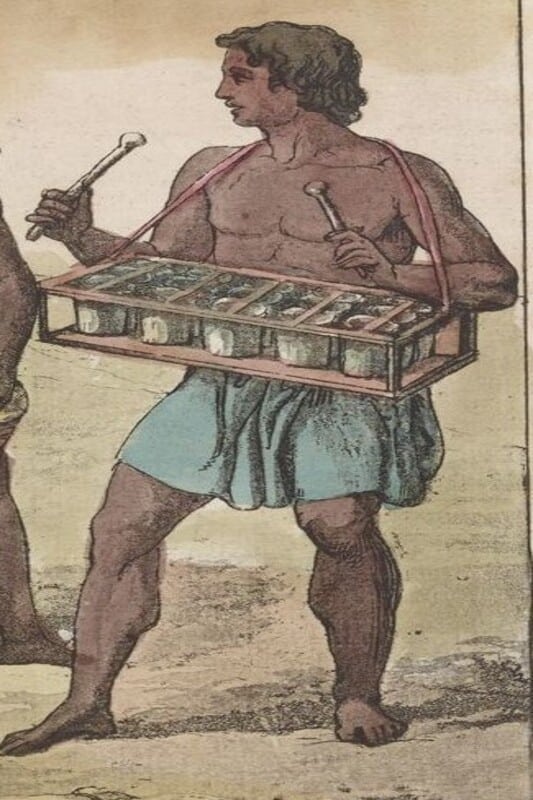 Africain avec marimbas en Afrique précoloniale.